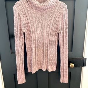 Ellen Tracy silk/metallic turtleneck sweater. Soft Lavender